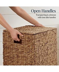 Best Choice Products Laundry Hamper w/ Lid, Handwoven Basket, Removable Liner and Built-in Handles
