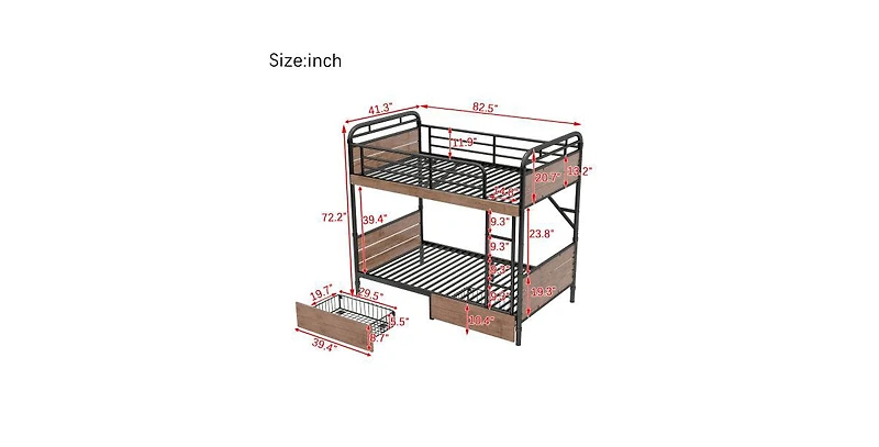 Lucky One Metal Bunk Bed