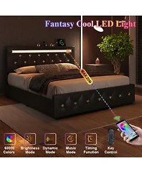 Lucky One Bed Frame with Led Light and 4 Storage Drawers