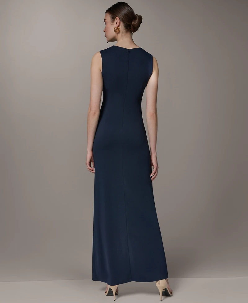 Donna Karan New York Women's Maxi Sleeveless Hardware Detail Dress