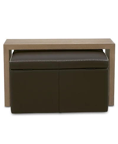 Holtman 35" Leather Square Storage Ottoman
