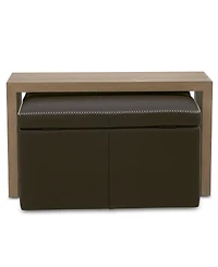 Holtman 35" Leather Square Storage Ottoman