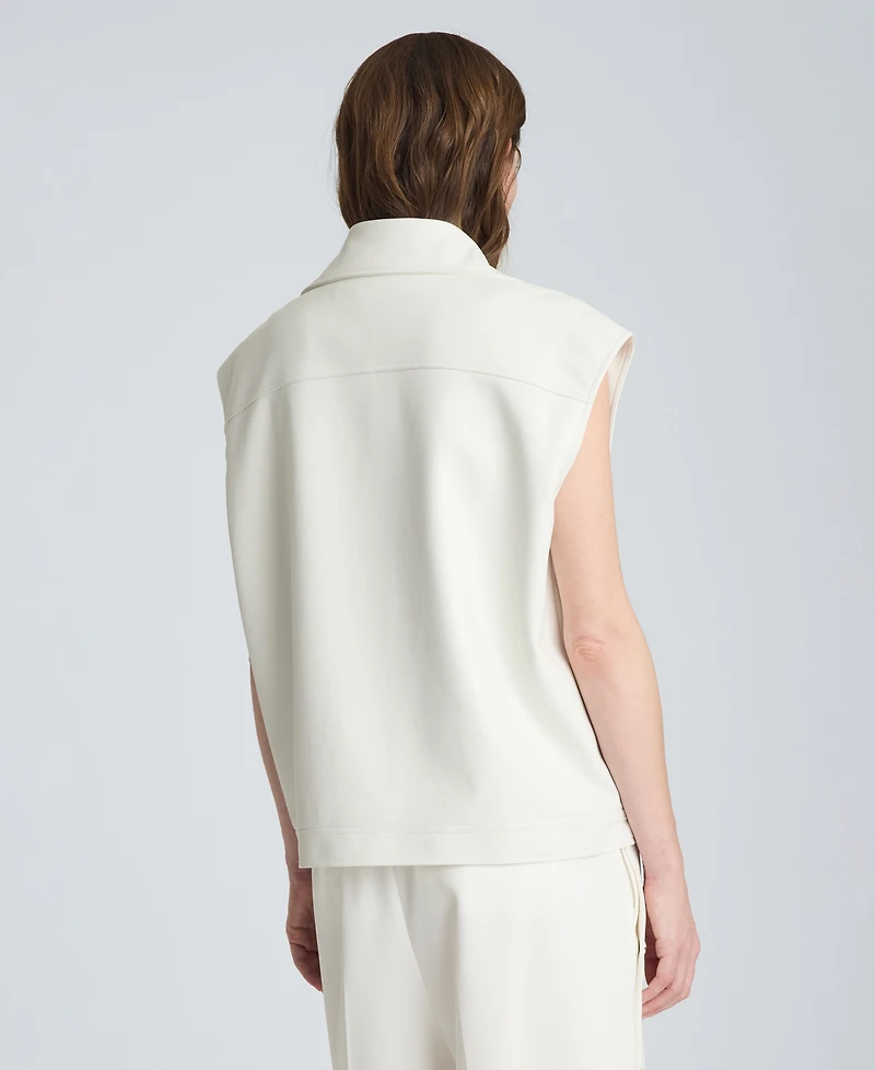 Kenneth Cole Women's Boxy Moto Sleeveless Vest