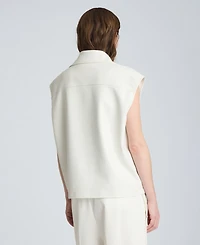 Kenneth Cole Women's Boxy Moto Sleeveless Vest