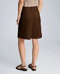 Kenneth Cole Women's High-Rise Pleated Bermuda Shorts