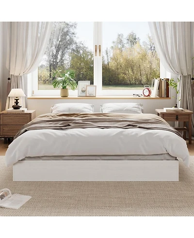 gaomon Platform Bed Frame with Wooden Slats, Floor-Standing Design, No Box Spring Needed