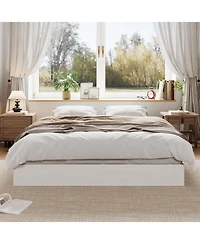 gaomon Platform Bed Frame with Wooden Slats, Floor-Standing Design, No Box Spring Needed