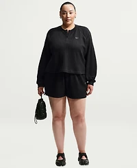 Nike Sportswear Chill Waffle Plus Oversized Henley Long-Sleeve Top
