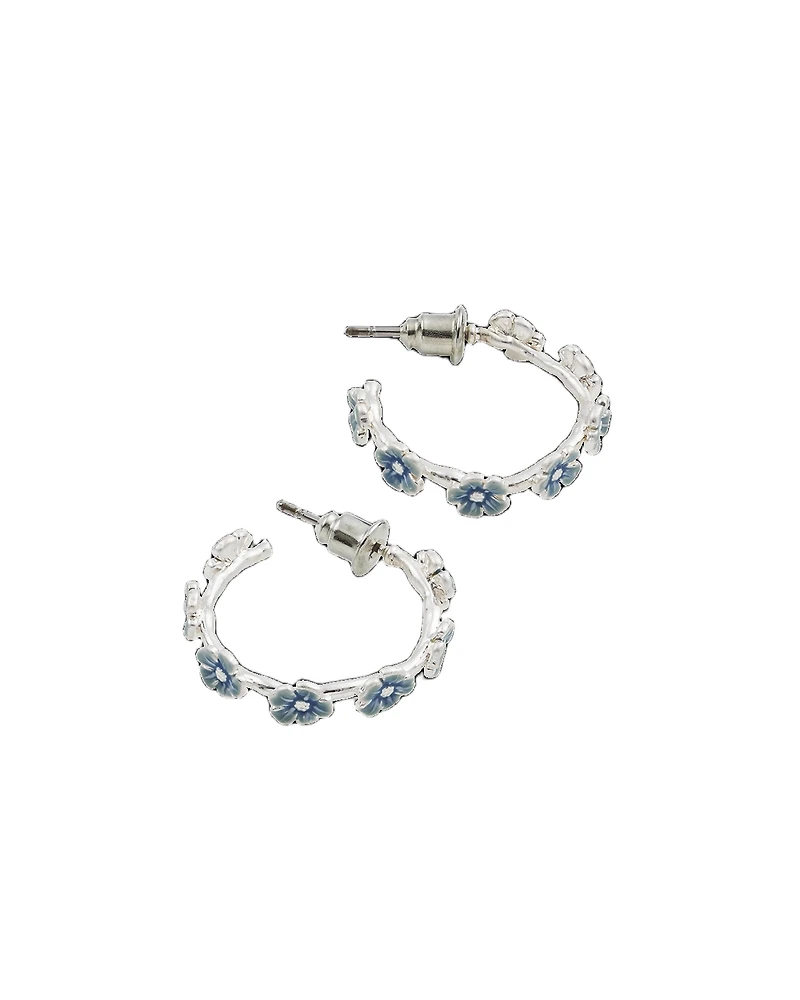Fable England Forget-Me-Not Stud Hoop Earrings