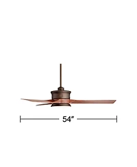 Casa Vieja 54" Key West Bronze Led Ceiling Fan with 18" Downrod