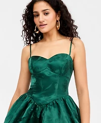 B Darlin Juniors' Jacquard Satin Fit & Flare Dress