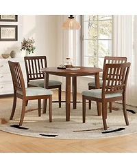 Streamdale Furniture Five Piece Round Dining Set with Four Upholstered Chairs