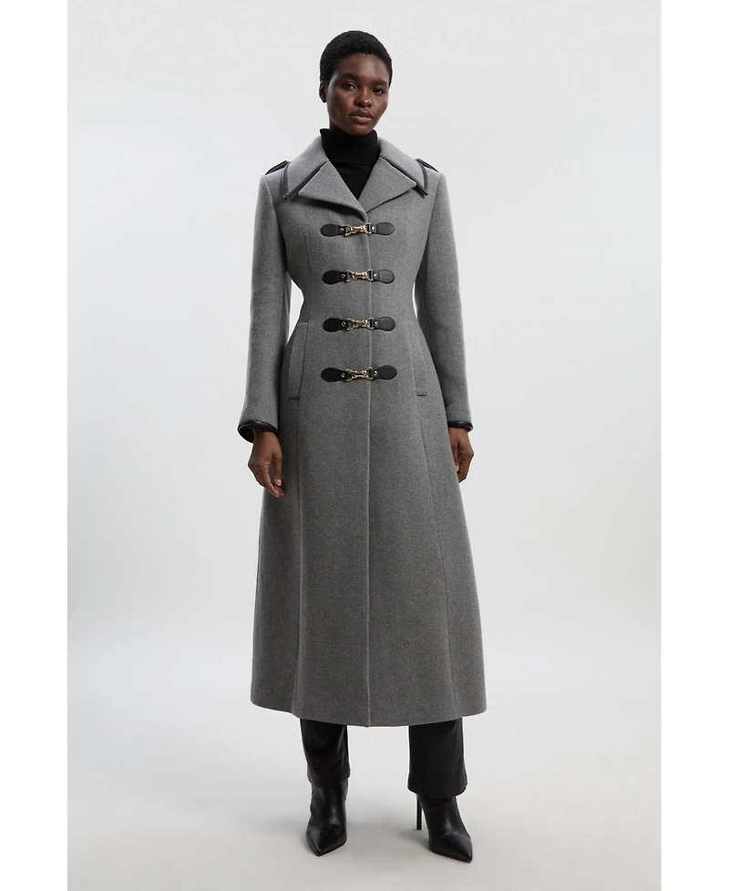 Karen Millen Women's Military Tailored Midi Coat