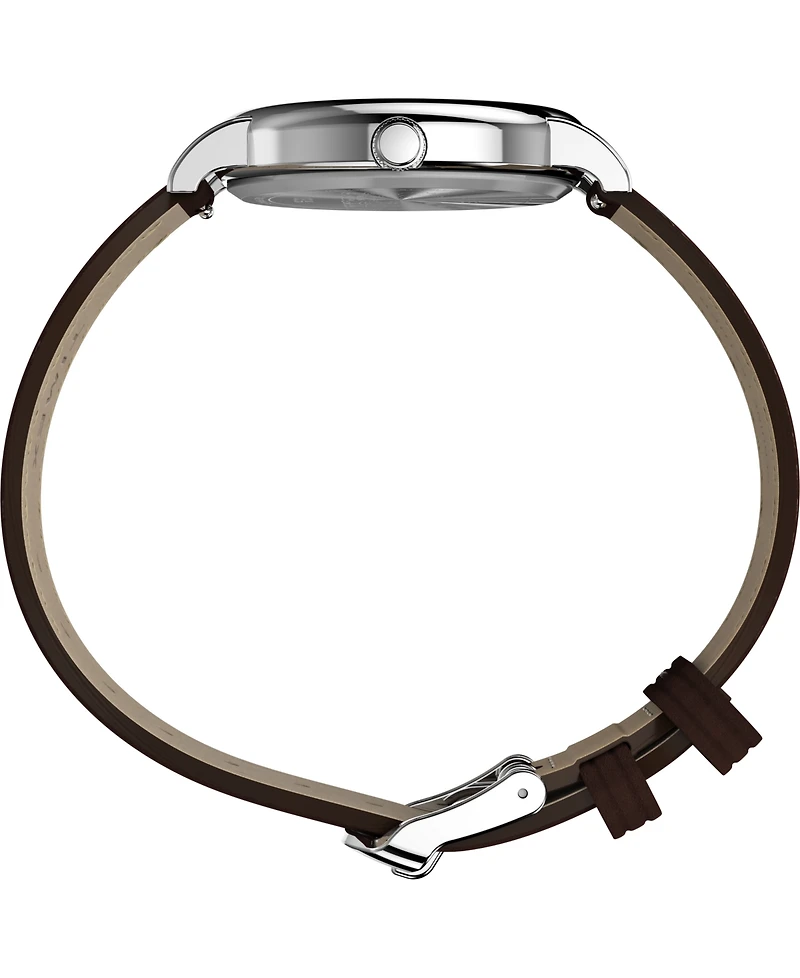 Timex Men's Quartz Analog Brown Leather Watch 38mm