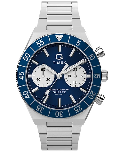 Timex Men's Quartz Chronograph Silver-Tone Stainless Steel Watch 40mm