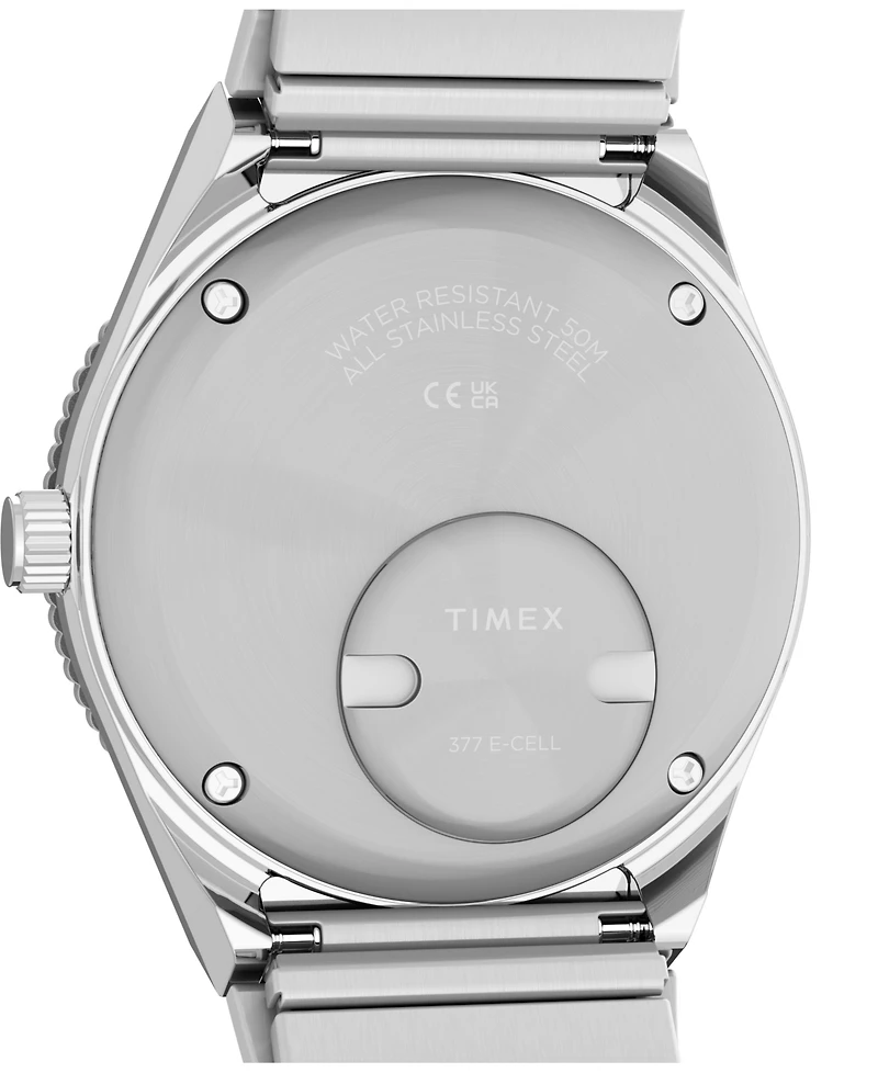 Timex Men's Quartz Analog Silver-Tone Stainless Steel Watch 41mm