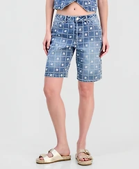 And Now This Women's Patchwork Embroidered Jorts, Macy's Exclusive