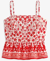 On 34th Women's Printed Cotton Tie-Back Peplum Top, Macy's Exclusive