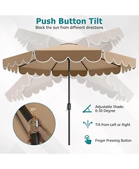 Slickblue Outdoor Patio Umbrella with Crank and Push Button Tilt Mechanism