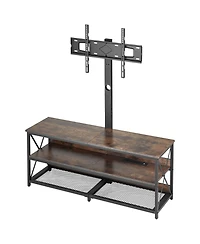 Gouun 48-Inch Swivel Mount Tv Stand with Power Outlets for 32-75 Inch TVs