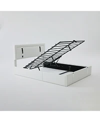 Lucky One Lift Up Storage Bed Frame with Adjustable Led Lights Headboard