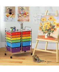 Gouun Rolling Organizer Cart Featuring 12 Removable Storage Drawers