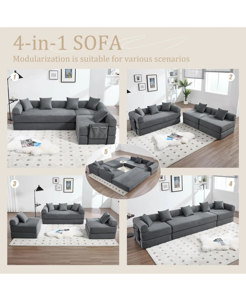 Streamdale Furniture Convertible Folding Sofa Bed with Pillow Back Handrail, Cloud Mattress Sofa