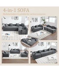 Streamdale Furniture Convertible Folding Sofa Bed with Pillow Back Handrail, Cloud Mattress Sofa