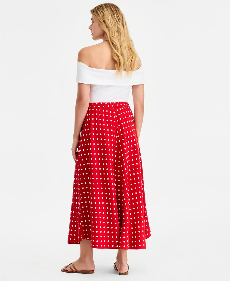 On 34th Women's Linen-Blend Midi Circle Skirt, Macy's Exclusive