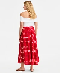 On 34th Women's Linen-Blend Midi Circle Skirt, Macy's Exclusive