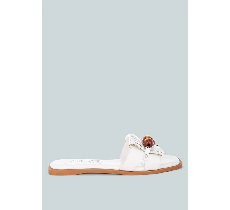 London Rag Women's Nakasa Beaded Faux Leather Slip Ons