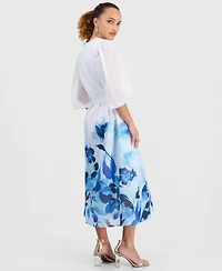 I.n.c. International Concepts Petite V-Neck Puff-Sleeve Dress, Macy's Exclusive