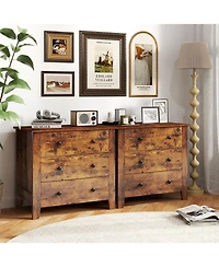 Gymax 3-Drawer Dresser 28.5'' Wide Chest of Drawers Modern Large Nightstand for Bedroom