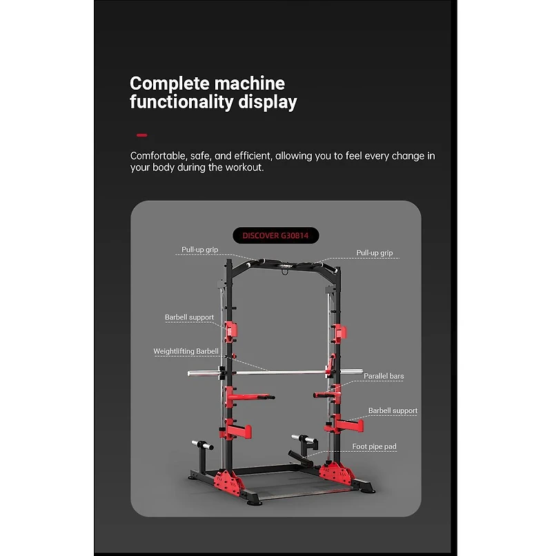 Harison Multifunction Squat Rack Power Cage, Adjustable All-in-One Home Gym Strength Training System Hrm-30814)