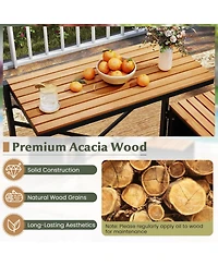 Gouun 2-in-1 Convertible Picnic Table and Bench Set with Built-in Storage