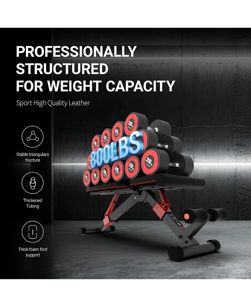 Harison Adjustable Weight Bench with Leg Extension and Preacher Pad, 800 lbs Capacity (Hrm-608G)