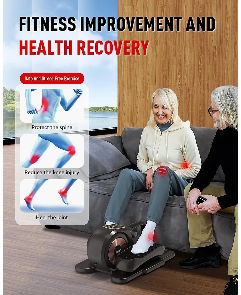 Harison Under Desk Elliptical with Lcd Display, 12-Level Speed Leg Exerciser (Hrm-E304)