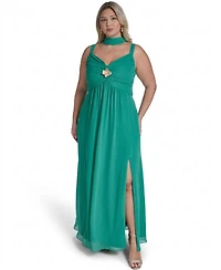 Eliza J Plus Spaghetti Strap Sweetheart Neck Ball Gown