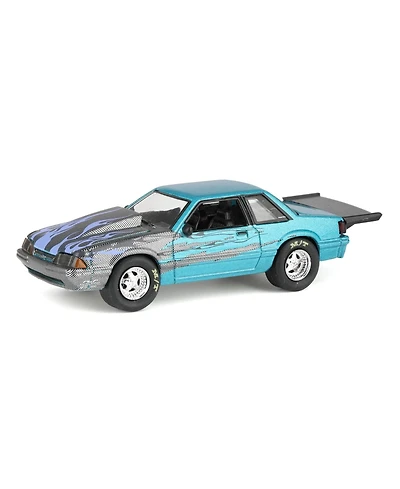 Greenlight 1/64 1990 Ford Mustang Fox Body Drag Car, Wraps Series