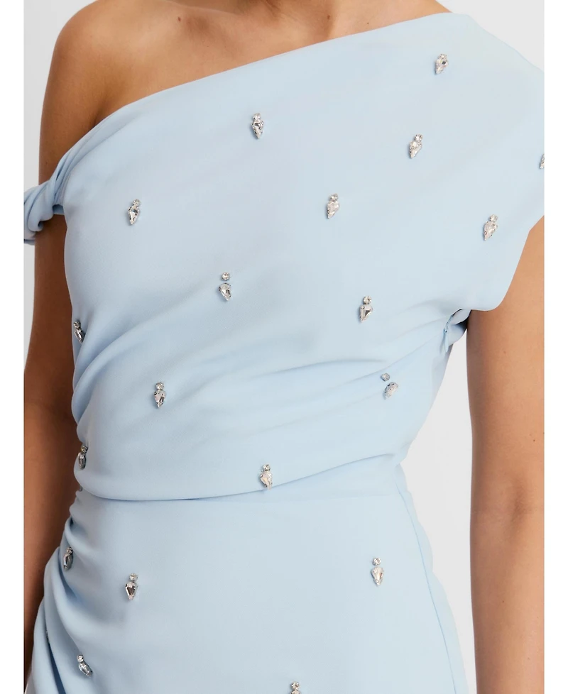 Six Stories Women's Asymmetric Beaded Maxi Dress