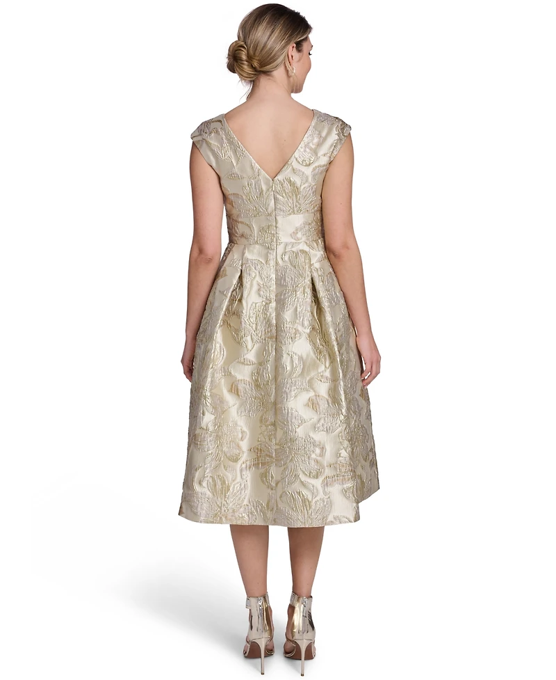 Jessica Howard Women's V-Neck Cap-Sleeve Midi Dress
