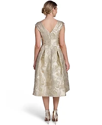 Jessica Howard Women's V-Neck Cap-Sleeve Midi Dress
