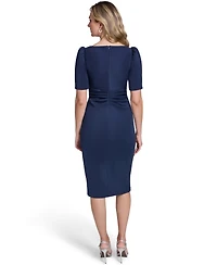 Jessica Howard Women's Short-Sleeve Tucked Midi Dress