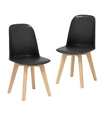 Gouun Modern Pp Dining Chairs Set of 2 with Beech Wood Legs and Tilt Backrest