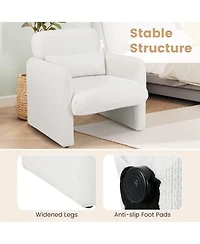 Gouun Chenille Accent Chair with Removable Lumbar Pillow and S-Spring Seat