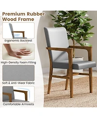 Gouun High-Back Upholstered Accent Chairs Set of 2 with Solid Wood Frame