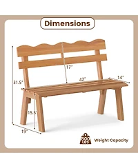 Sugift Outdoor Acacia Wood Garden Bench with Heavy Duty Capacity