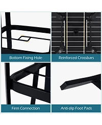 Gouun 5-Piece Stackable Mesh Patio Dining Set with 37 in Square Table and Umbrella Hole