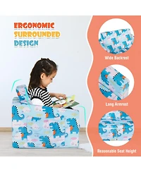 Gouun 2-in-1 Convertible Toddler Sofa and Sleeper with Velvet Fabric