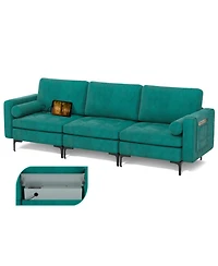Gouun 97 in Modular 3-Seat Sofa Couch with Usb Ports and Side Storage Pocket